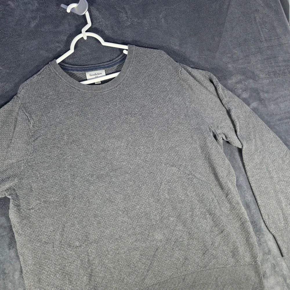 Men's Goodfellow & Co Gray Crew Neck Long Sleeve Knit Sweater XL‎